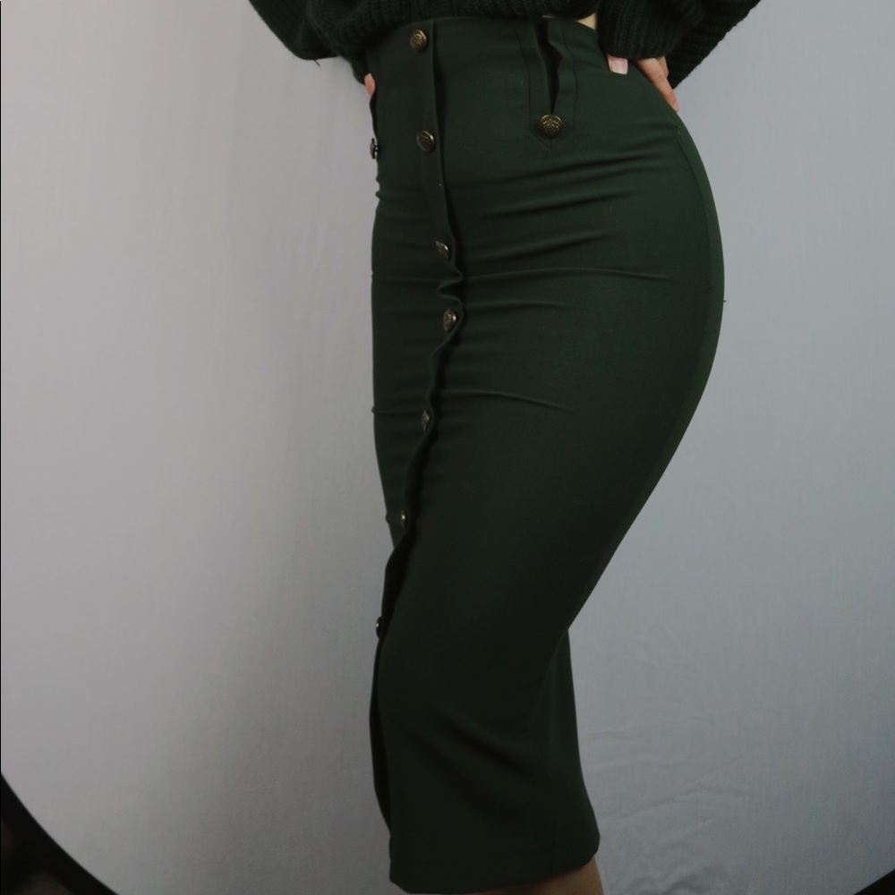 ASOS Tailored Pencil Skirt In Military Style